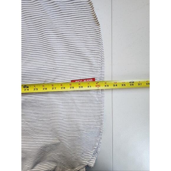 JNCO Shirt Mens Large White Stripe Short Sleeve Button Front Y2K 90s Streetwear - Picture 14 of 16